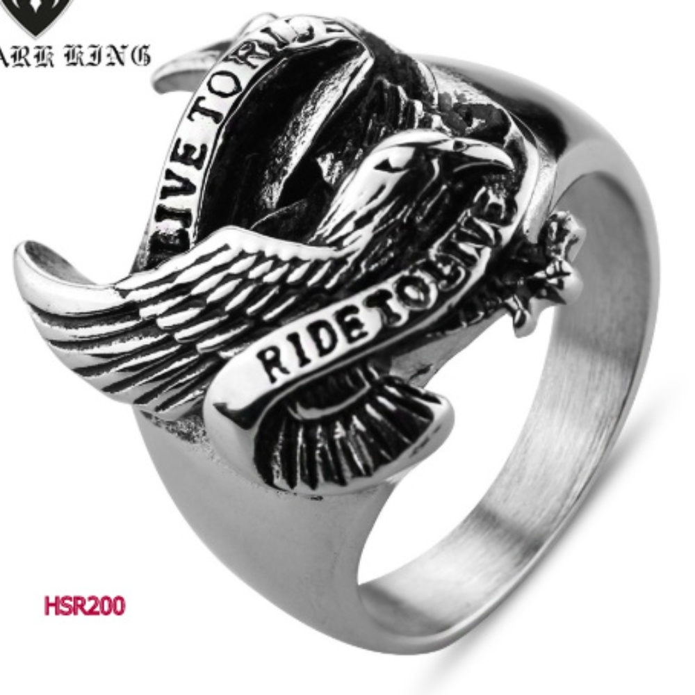 Harley Davidson  Stainless Steel Live To Ride Ring